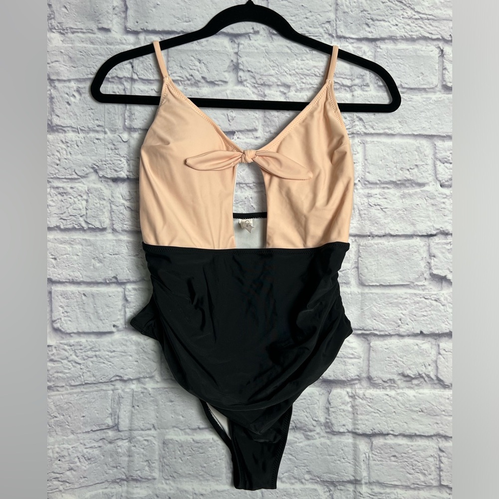 Cupshe Blush and Black Onepiece Swimsuit